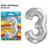 Ballon métallique Chiffre 3