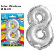 1 Ballon métallique Chiffre 8