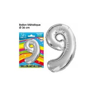 1 Ballon mit Metall-Aspekt, Nummer 9