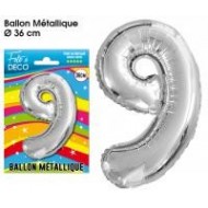 1 Ballon mit Metall-Aspekt, Nummer 9