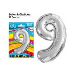 Ballon métallique Chiffre 9