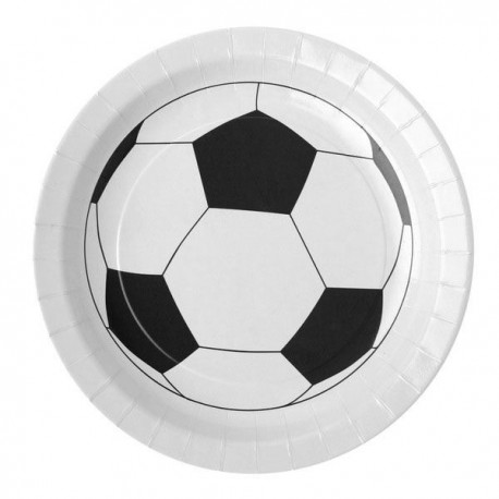 10 Assiettes motif foot noir