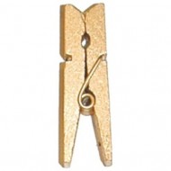 12 Holzklammer, gold, 3.5 cm