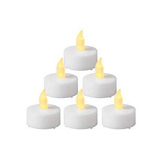 LED-Set, 6 Teelichet, ø 4 cm, weiss
