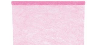 Chemin de table, fanon, rose 30 cm x 5 mètres