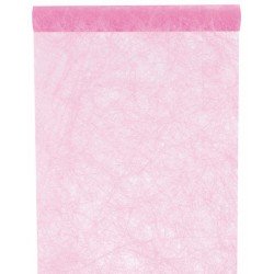 Chemin de table, fanon, rose 30 cm x 5 mètres