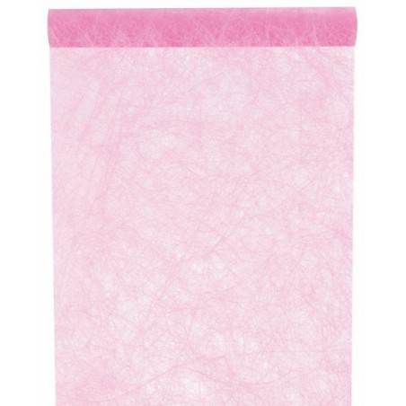 Chemin de table, fanon, rose 30 cm x 5 mètres