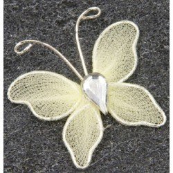 10 Papillons déco. petit modèle ivoire