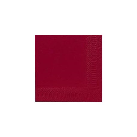 125 Serviettes 3 couches 40x40 1/4 bordeaux