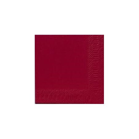 125 Serviettes 3 couches 40x40 1/4 bordeaux