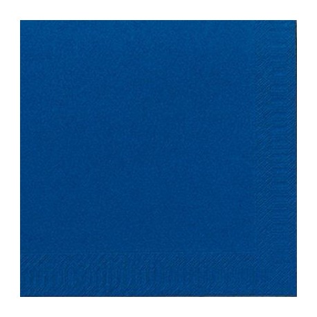 125 Serviettes 3 couches 40x40 1/4 bleu foncé