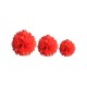 Déco de salle pompom tailles assorties , 3 pièces, rouge