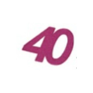Glitzeraufkleber, 40 Jahre, Fuchsia