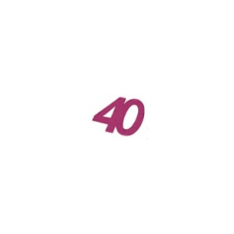 Glitzeraufkleber, 40 Jahre, Fuchsia