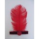Bandeau années 20 , plume rouge 32 cm, adulte