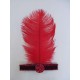 Fascia per capelli , piuma rossa 32 cm, adulto