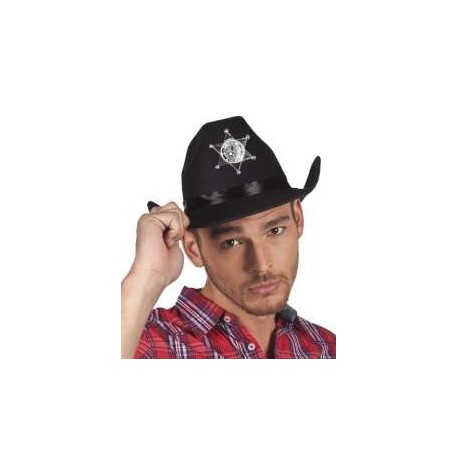 Chapeau country sheriff, noir