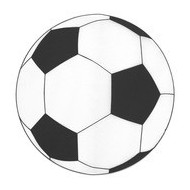 6 Sets de table rond foot ballon noir et blanc, ø 34 cm