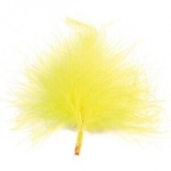 Sachet de 20 plumes, jaune, 7 cm