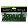 Tischdeko "Joyeux anniversaire", 3D, mit pailletten, grün