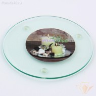 1 support rond pour bougies, diam. 12 cm, transparent