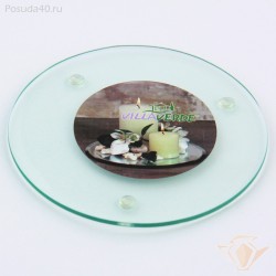 1 Auflager rund für Kerze, ø. 12 cm, Transparent