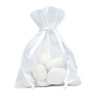 10 sacchetti di organza, bianco normale, 7,5 x 10 cm
