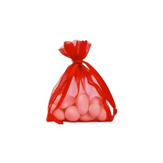 10 Organdybeutel, rot, 7.5 x 10 cm