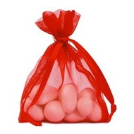 10 sacchetti di organza, rosso, 7,5 x 10 cm