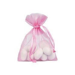 10 Organdybeutel, pink, 7.5 x 10 cm