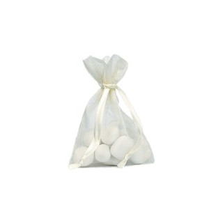 10 Organdybeutel, cream, 7.5 x 10 cm