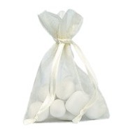  10 Sacchetti organza, avorio, 7.5 x 10 cm