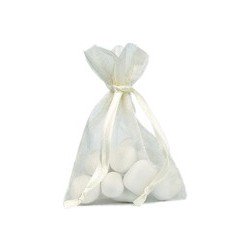  10 Sachets organdi, avorio, 7.5 x 10 cm