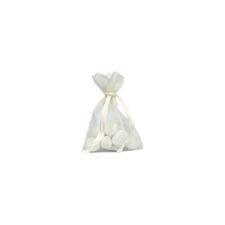 10 Organdybeutel, cream, 7.5 x 10 cm