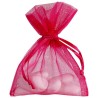 10 Sachets organdi, uni fuchsia, 7.5 x 10 cm