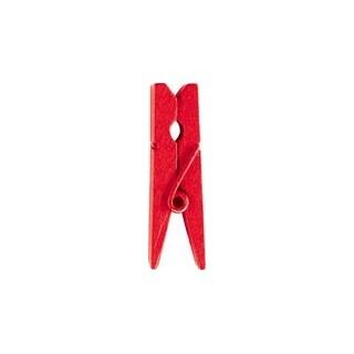 12 clip in legno rosso, misura 3,5 cm