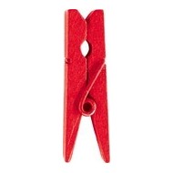 12 clip in legno rosso, misura 3,5 cm