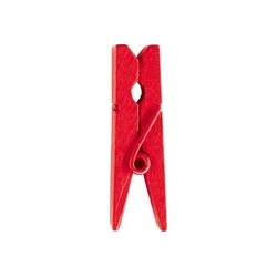12 clip in legno rosso, misura 3,5 cm
