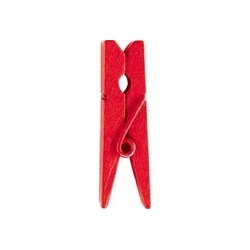 12 Holzklammer, rot, 3.5 cm