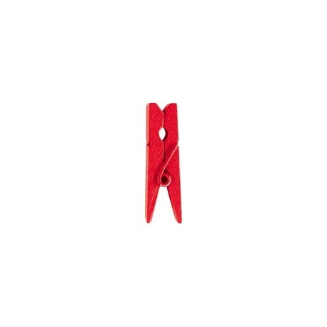 12 Holzklammer, rot, 3.5 cm