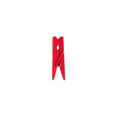 12 clip in legno rosso, misura 3,5 cm