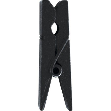 12 Holzklammer, schwarz, 3.5 cm