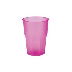20 Verres à caipiriña, mojito, plastique PP, fuchsia