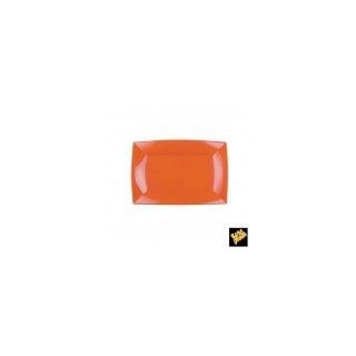 12 Assiettes rectangles,  PP, 28 x 19 cm, orange