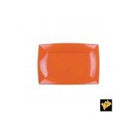 12 Assiettes rectangles, PP, 18 x 29 cm, orange