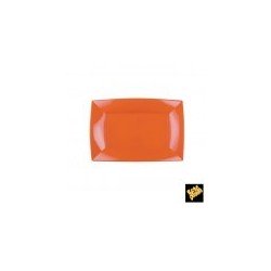 12 Assiettes rectangles,  PP, 28 x 19 cm, orange