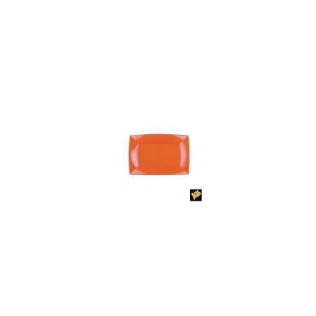 12 Assiettes rectangles,  PP, 28 x 19 cm, orange