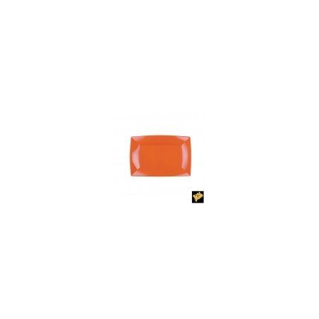 12 Assiettes rectangles,  PP, 28 x 19 cm, orange