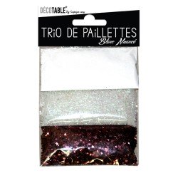 Trio di paillettes, 3 bustine di paillettes bianche