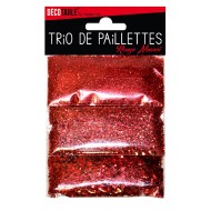 Trio di paillettes, 3 bustine di paillettes rosse